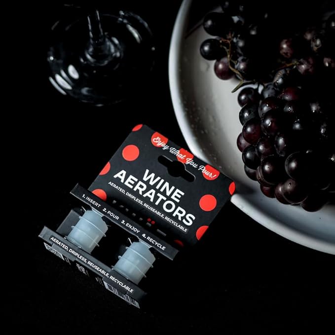Premium Wine Aerators, 2-Pack - Bottle-Top Design for Enhanced Flavor & Aroma, Easy to use, Non-Drip & Anti-Spill, Ideal for Wine Lovers