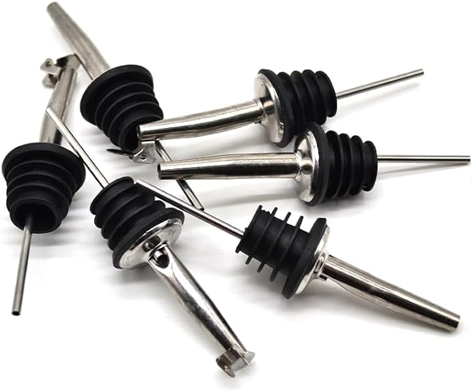 12 Pack Stainless Steel Liquor Bottle Pour Spout Tapered Spout (Free Flow), Speed Pourer for Alcohol, Olive Oil, Wine, Vinegar and Liquid, Suitable for 3/4 inch Bottle Mouth