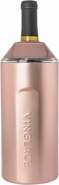 Vinglacé Wine Bottle Chiller- Portable Champagne Insulator- Stainless Steel Wine Cooler Sleeve - Keeps Wine Cold (Rose Gold)