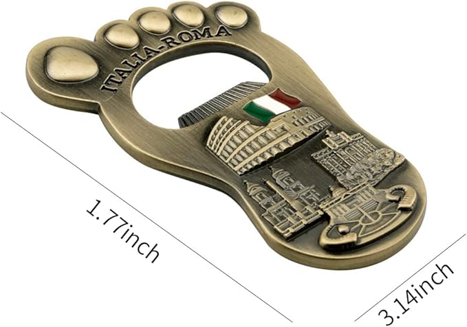 Footprint Bottle Openers,Metal Refrigerator Sticker Opener Italian Bigfoot Tourist Souvenirs Retro Crafts Creative Beer