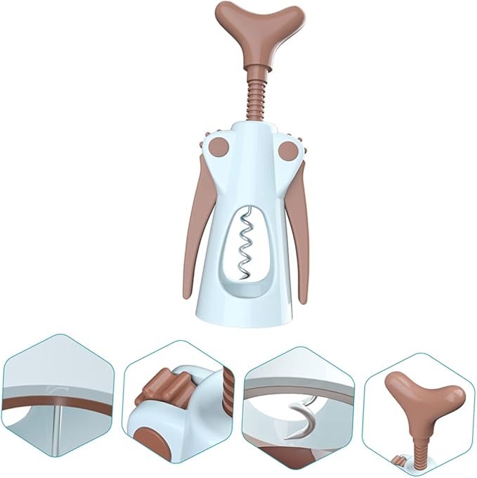 Amosfun Wine Bottle Wing Corkscrew Stainless Steel Corkscrew Foil Cutter Easy to Use Wine Opener for Home and Restaurant