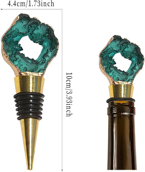 Agate Wine Bottle Stopper, Reusable Champagne Stoppers, JruizAhp 3Pcs Cute Wine Stopper, for Decorative Wine Bottle Stoppers With for Wedding, Holiday Party, Gifts for Wine Lovers