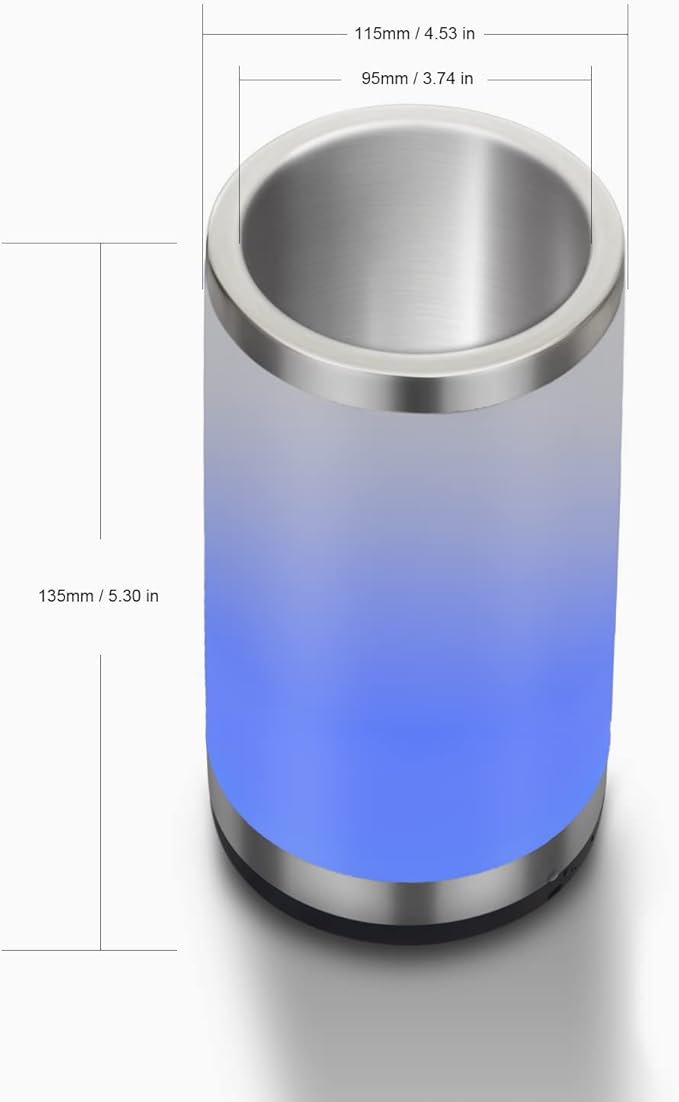 Wine Chiller with RGB Touch Lamp| Wine Bottle Cooler Bucket| Double Walled Insulator with 2 Ice Pack for 750ml Champagne| Perfect Wine Gifts for Women/Men| Wine Accessories for Party/Dinner