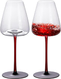 KAMMAK Wine Glasses Set of 2, 16.06 oz Hand Blown Crystal Bordeaux Wine Glasses, Thin Rim & Long Stem, Perfect for Red & White, Daily Use, Wedding or Birthday Gift with Gift Box, XH-H245 Black Base