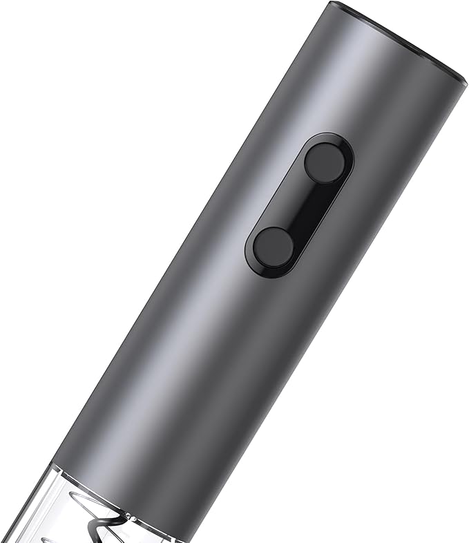 Electric Wine Opener, Battery-Powered Aluminum Alloy Bottle Opener with Silicone Buttons, Includes Foil Cutter for Safe and Easy Wine Opening Gifts for Wine Lovers