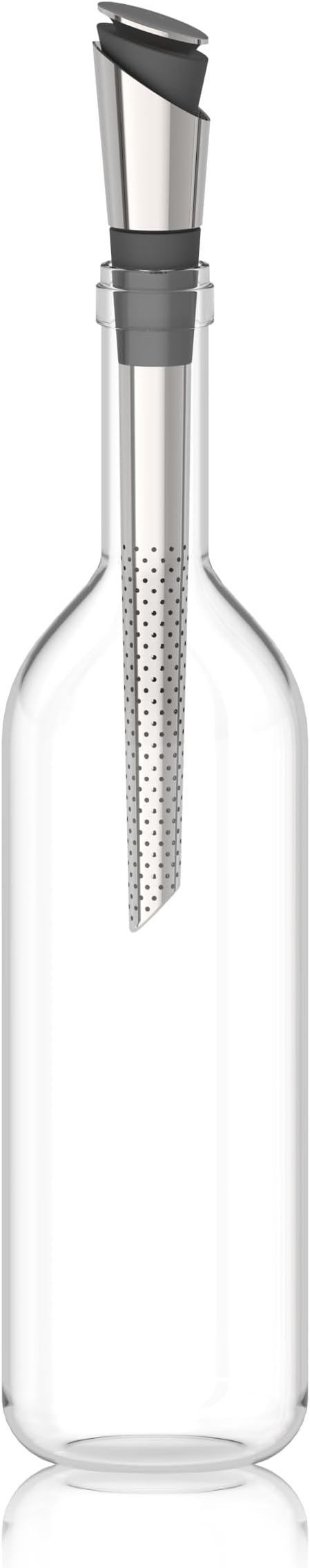 Wine Filter and Pourer – Drip-Free Stainless Steel Wine Spout with Integrated Filter and Leak-Proof Silicone Stopper – Removes Sediment, Softens Tannins and Preserves Wine – Dishwasher Safe
