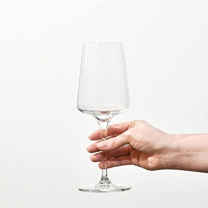 Krosno White and Sparkling Large Wine Glasses Drinking 13,5 oz – Set of 4, Infinity Collection, Elegant Long Stem Cocktail Crystal Set Wedding Gift, Lead-Free Glass, Homes, Restaurants & Kitchen
