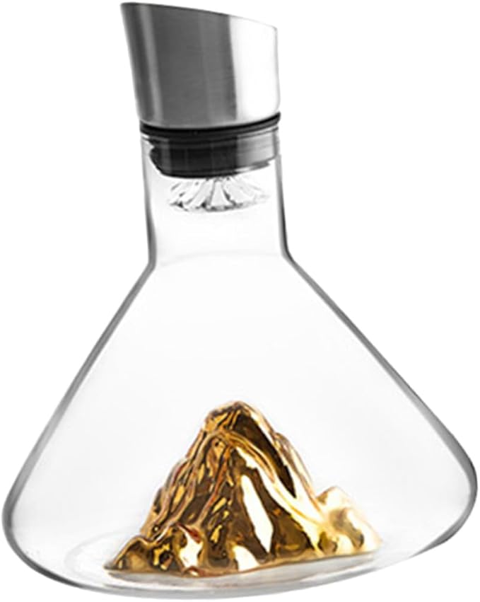 MAGICLULU Crystal Wine Decanter 1500ml Wine Aerator Creative Handheld Decanter for Home Dining and Entertaining