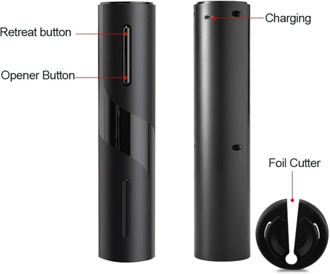 Rechargeable Electric Wine Bottle Openers Set, Vacuum Stopper,Foil Cutter Pourer