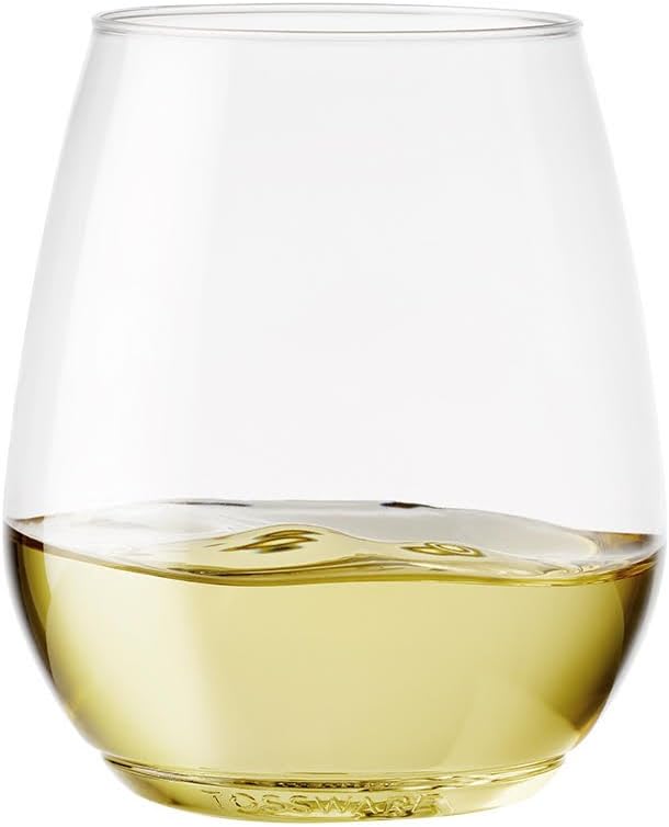 TOSSWARE POP 18oz Vino XL SET OF 48, Premium Quality, Recyclable, Unbreakable & Crystal Clear Plastic Wine Glasses, 48 Count (Pack of 1)