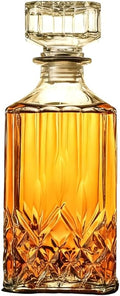 Whiskey Decanter with Airtight Geometric Stopper,32oz Liquor Decanter,Glass Decanter,Diaphanous Liquor Bottle,Decanter with Airtight Lid for Whiskey,Vodka,Bourbon,Scotch,Brandy,Wine