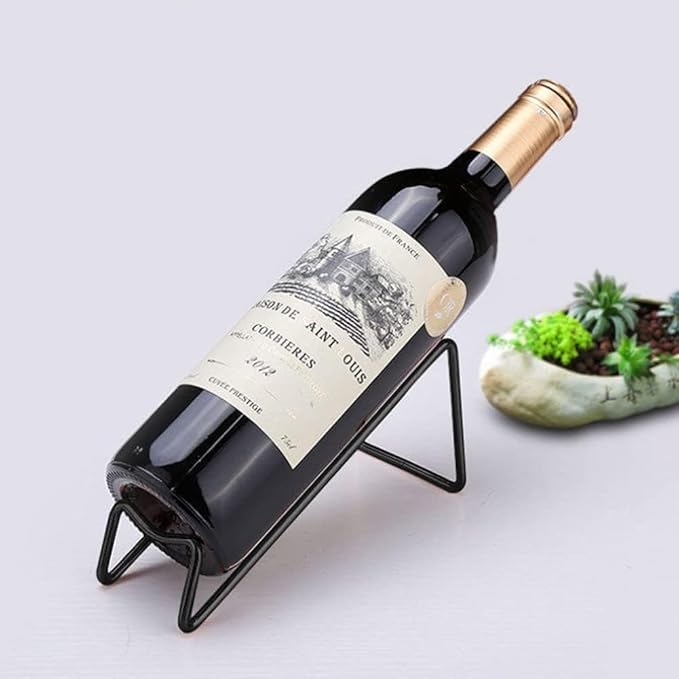 10 Pcs Metal Wine Rack Freestanding -Tabletop/ Countertop Wine Rack Holder - Wine Bottle Storage Rack, Party Wine Holder Stand, Unique Wine Gifts and Accessories for Wine Lovers (Black)