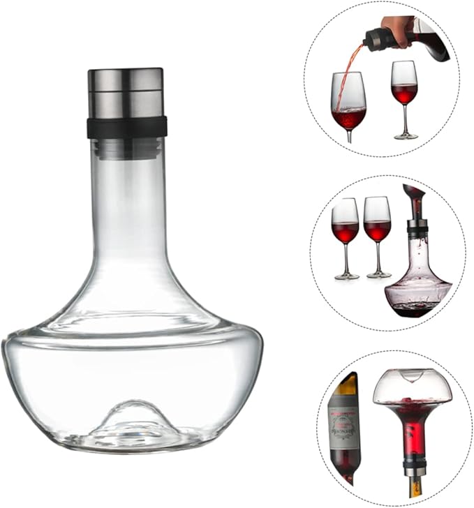 1pc Hand-held Fast Wine Decanter Hand Blown Glass Aerator for Enhancing Wine Flavors for and Entertaining