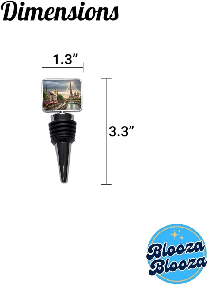 Paris France Cloudy Eiffel Tower Wine Bottle Stopper
