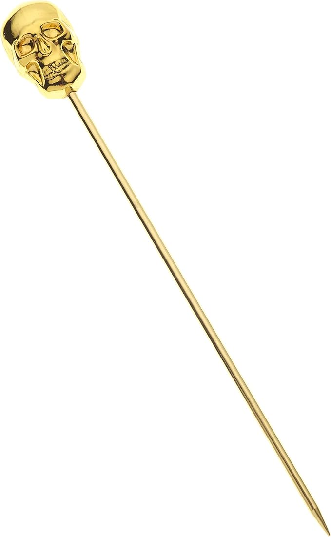 Barfly Cocktail Picks, Skull, Gold Plated, Set 12