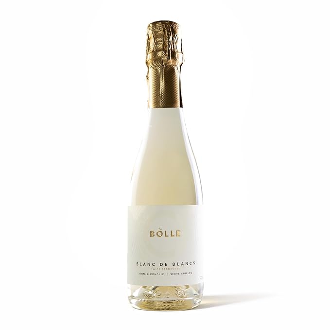 BOLLE Blanc de Blancs - Non Alcoholic Wine - Alcohol Free Sparkling White Wine with Citrus and Green Apple, Award Winning Champagne Alternative, Champagne Style - 375ml