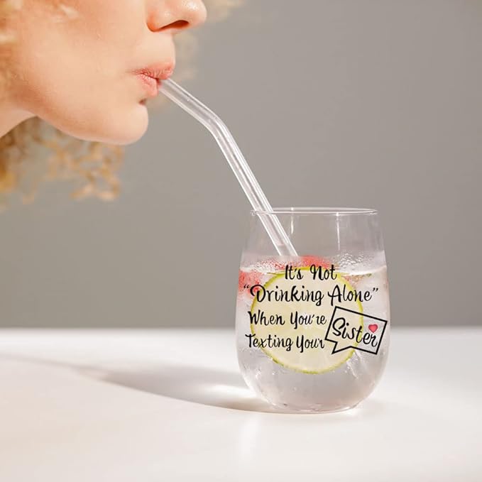Sister Birthday Gifts from Sisters,Brother,Siste Christmas Gift,Unique Gifts For Sisterss,Mother's Day Sist Giftts For Women, 15oz Wine Glass