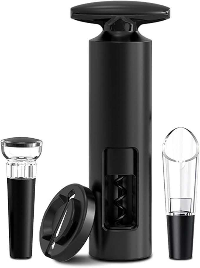 Wine Saver Vacuum Pump Set, Original Wine Saver, Black Wine Preserver Pump for Red or White Wine, Manual Air Remover System