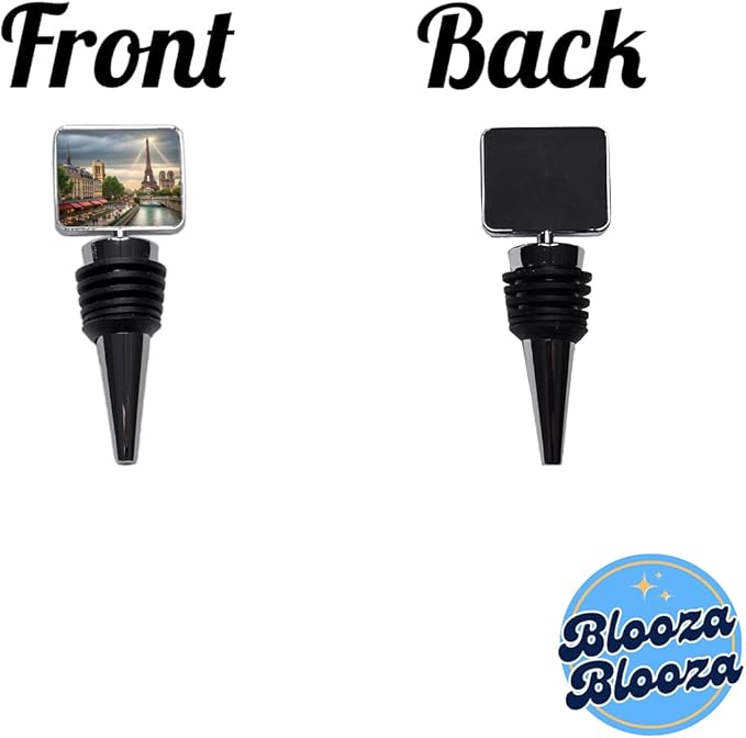 Paris France Cloudy Eiffel Tower Wine Bottle Stopper