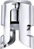 OWO Champagne Bottle Stoppers Stainless Steel, Reusable Champagne Cork & Saver Stopper, Leak Proof Prosecco & Sparkling Wine Plug, Bubble Retention Protection （Silver, 1 Pack）