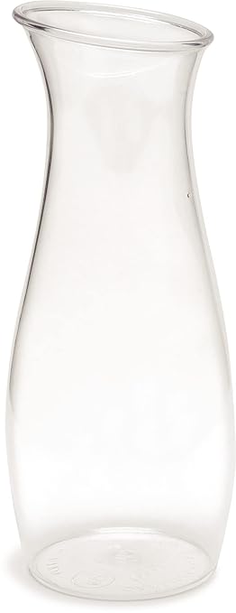 Carlisle FoodService Products Cascata Carafe, Glass Look Pitcher for Cold Drinks,1L, 12 Count, Clear