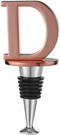 Miicol Wine Stopper, Prosecco Topper, Wine Bottle Stopper, Personalised Champagne Stopper, Rose Gold Wine Accessories, Wine Lovers Gift, Monogram Gift, Letter D