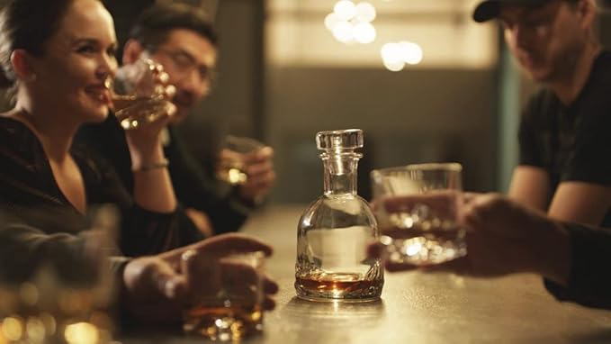 LIITON Everest Mountain Whiskey Decanter Set – 34oz Mountain Crystal Glass Decanter with 4 Old Fashioned Glasses – Premium Gift for Men – Bourbon, Scotch, and Liquor Lovers
