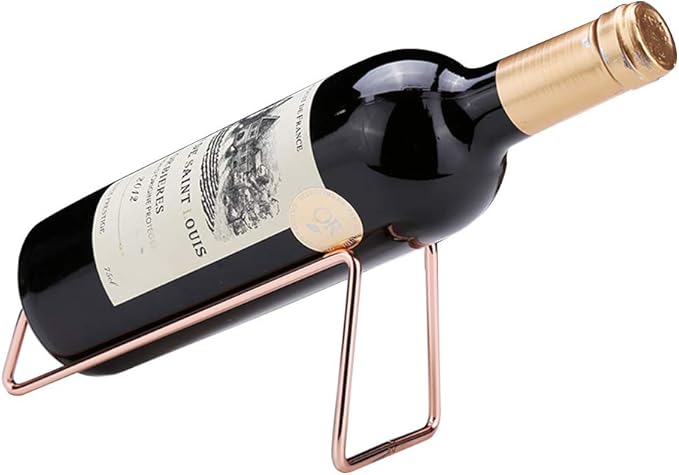Countertop Wine Rack and Coffee Syrup Rack- Freestanding Black Metal Wine Bottle Holder - Tabletop Wine Holder Stand for Cabinet, Pantry