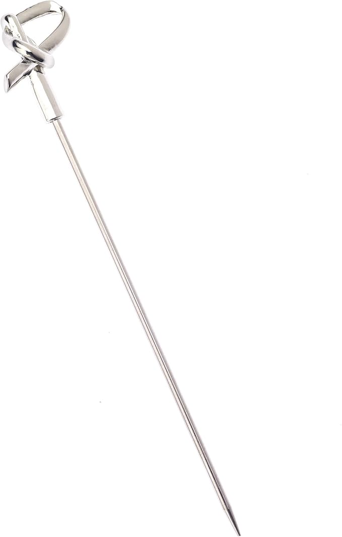 Barfly Cocktail Picks, Bamboo Knot, Stainless Steel, 4.5", Set of 12