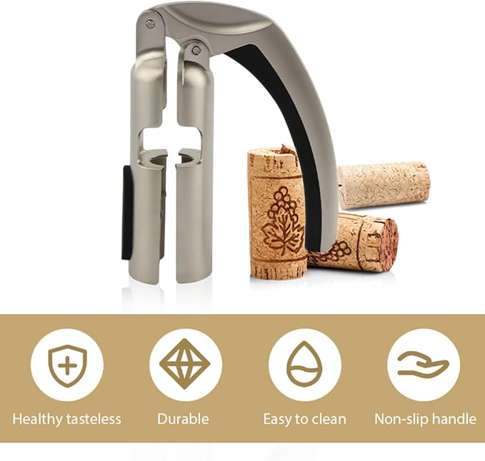 Champagne Bottle Opener, Portable Zinc Alloy Bar Jar Cork Puller Champagne Corkscrew, Professional Best Kitchen Sparkling Wine Bottle Lovers Waiters Corkscrew Opener(SIZE:opener)