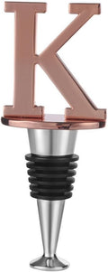 Miicol Prosecco Stopper, Rose Gold Initial Wine Stopper - Personalised Champagne Gift, Funny Kitchen Decor