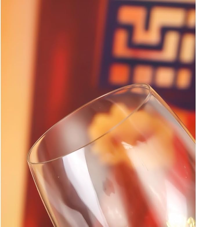 Simcat Handmade Painted Enamel Flower Glass Wine Glasses Transparent Refined Goblet, Stem For Cabernet, Gifts (gold single gift box)