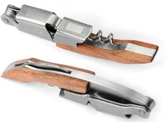 Wood Handle Professional Corkscrew Double Hinge Waiters/Server Wine Key #CH003-Pro
