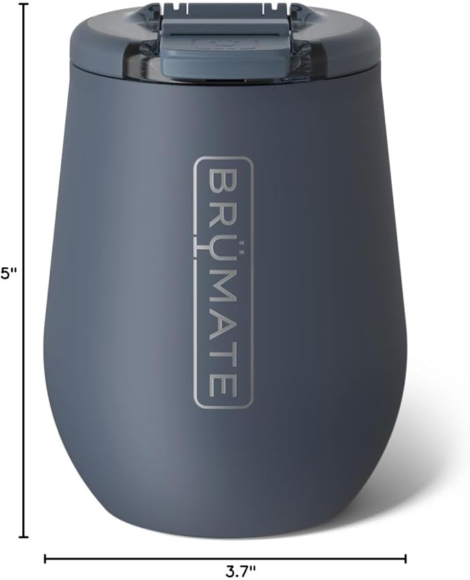 BrüMate Uncork'd 14oz 100% Leakproof Insulated Wine Tumbler | Locking Lid | Insulated Stainless Steel Wine Glass | Perfect For Travel & Outdoors | BPA-Free (Nightfall Blue)