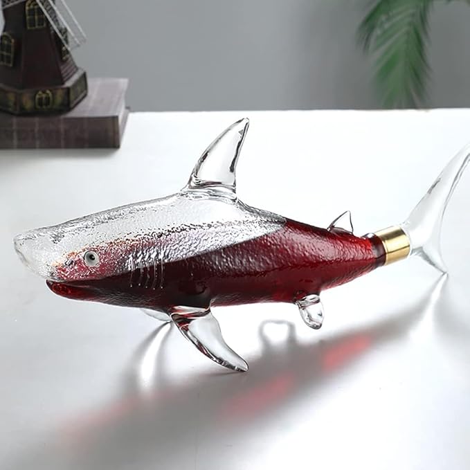 Wine Decanters 1000ml Sharks Whiskey Decanter Glass Wine bottle Liquor Decanter For Whiskey, Scotch, Bourbon Vodka (Wine Decanter)