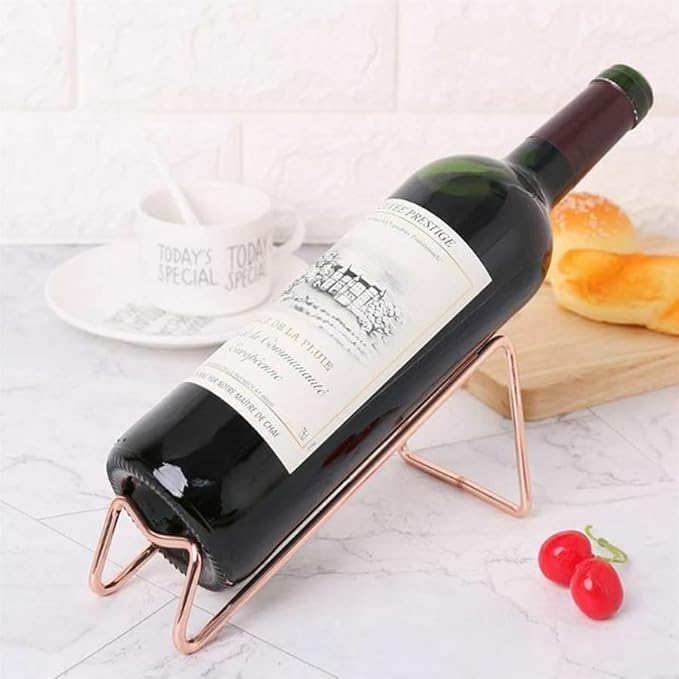 ARFUKA Countertop Wine Rack Tabletop Wine Holder Freestanding Stainless Steel Wine Stand Wine Bottle Holder Perfect Wine Gifts for Wine Lovers Rosegold