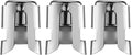 WOTOR Stainless Steel Champagne Stoppers - Champagne Bottle Stoppers with Silicone Seal, Reusable Cork & Saver, Suitable for Prosecco & Sparkling Wine, Silver, 3 Pack