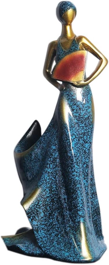 Artpaul Wine Bottle Holder Beauty Lady Statue Wine Bottle Stand Lady Wine Rack Decoration Wine Cork Holder Decor Wine Decor for Kitchen Bar (Blue)…