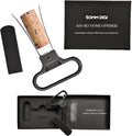 Sommelier Ah-So Wine Opener with Corkscrew & Gift Wine Disc – Two-Prong Cork Puller for Aged Wines, Crumb-Free Cork Removal.