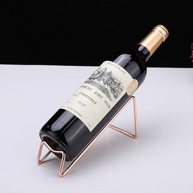 10 Pcs Metal Wine Rack Freestanding, for Hosting Holidays, Housewarming, Bridal Shower, Outdoor or Indoor staged Events or Parties. (Rose Gold)