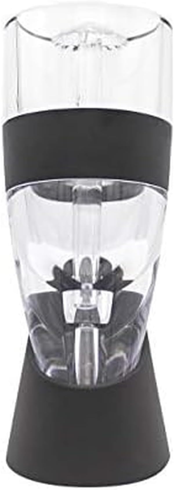 Houdini Red Wine Aerator with Base, 6 inches, Black/Silver