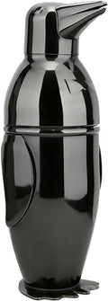 17oz Cocktail Shaker Black Penguin, Bartender Shakers with Built-In Strainer, Unique Design Stainless Steel Martini Shaker Professional Bar Mixology Tool, Drink Mixer Bartending Essentials
