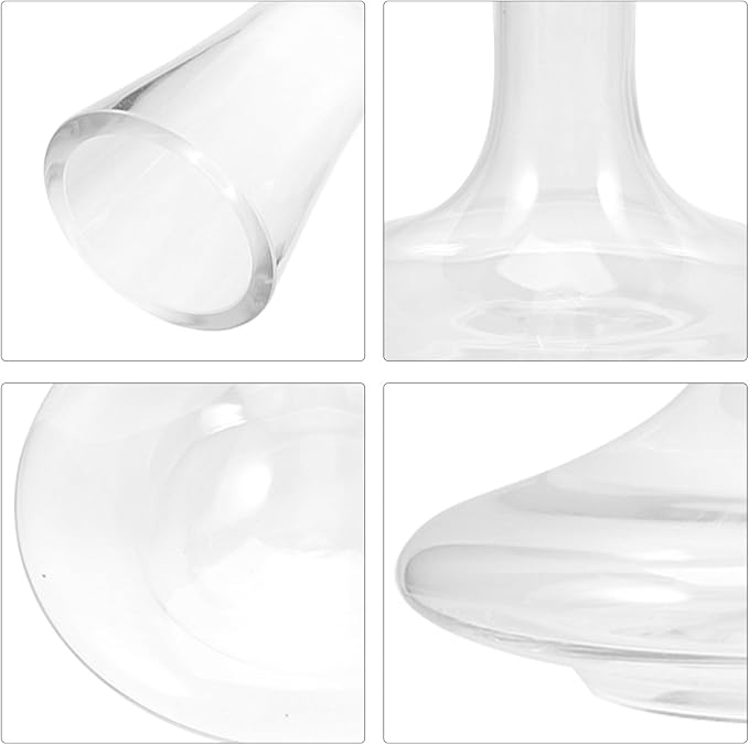 Handheld Glass Wine Decanter with Handle, Fast Pouring Crystal Red Wine Aerator for Home Bar and Dining, Creative Simple Design Beverage Serveware
