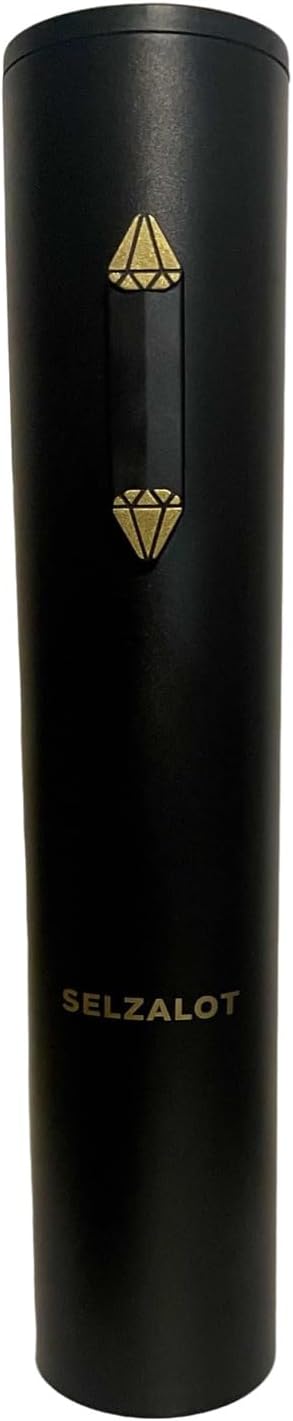 Electric Wine Opener - Compact Wine Opener, Soft Grip Battery-Operated, Fits All Cork Types - Sleek Design, Electronic Bottle Opener, Ideal for Parties & Wine Lovers, Black/Gold