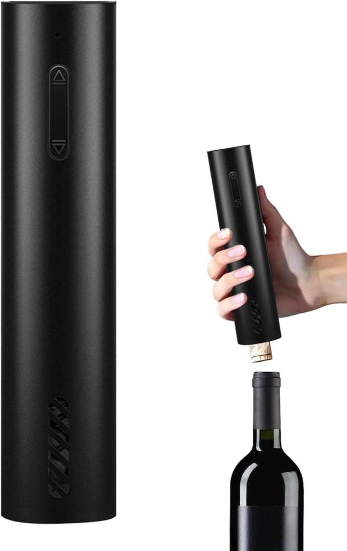 Cordless Electric Corkscrew – Rechargeable Champagne Opener Wine Tool | Sleek Auto Cork Remover for Bottles, Effortless Wine Opening Gadget for Entertaining, Dinner, Restaurants, Modern Home Bar