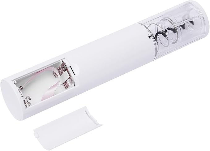 White Electric Wine Bottle Opener Automatic Electric Wine Opener Battery Power Stainless Steel Wine Bottle Corkscrew with Foil Cutter,3.54 * 9.84inch (White)