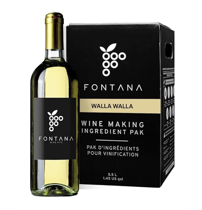 Fontana Washington State Walla Walla Wine Kit | DIY Ingredient Kit - 6 Gallons | Premium Ingredients | Makes 30 Bottles