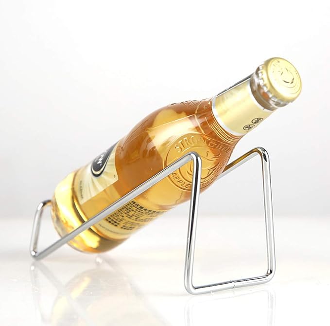 10 Pcs Metal Wine Rack Freestanding -Tabletop/ Countertop Wine Rack Holder - Wine Bottle Storage Rack, Party Wine Holder Stand, Unique Wine Gifts and Accessories for Wine Lovers (Silver)