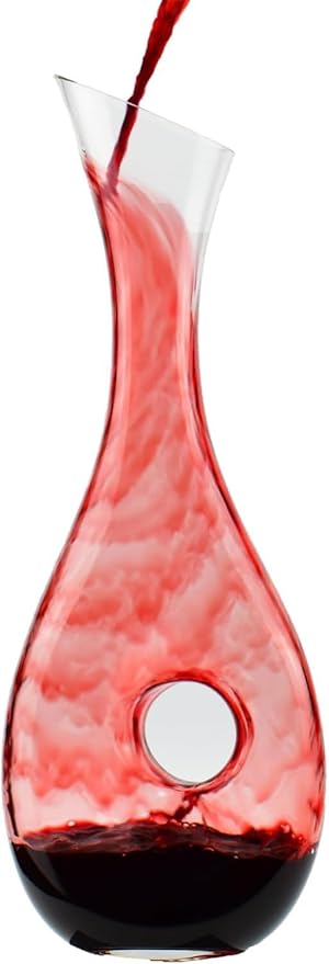 60oz Wine Decanter, Hand-Blown Lead-Free Crystal Wine Aerator, Built-in Stainless Steel Filter for Wine (40.6OZ)