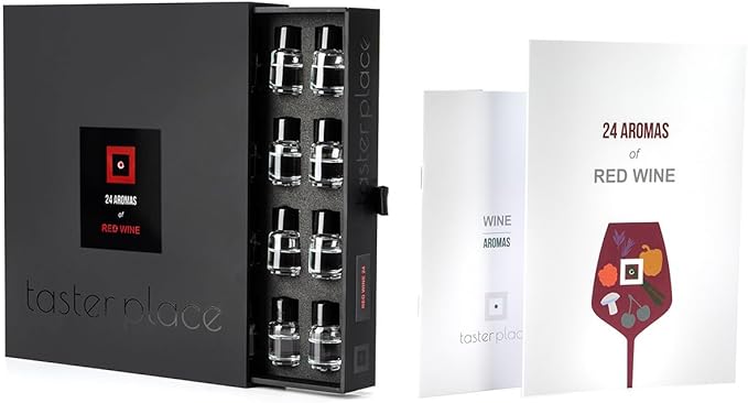 24 Red Wine Aromas - TASTERPLACE AROMA SET - English – for Sommeliers – for Wine Lovers – Tasting Tool…